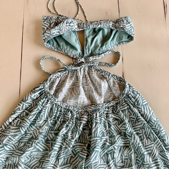 JONATHAN SIMKHAI Laurel Cut-Out Green & White Printed Maxi Dress - Size Small - Picture 13 of 16